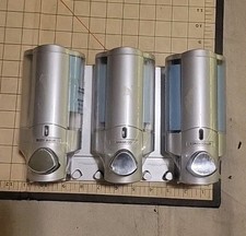 Aviva Satin Silver Shower Dispenser Set - 3 in 1 Shampoo & Soap 11 Fl. Oz.