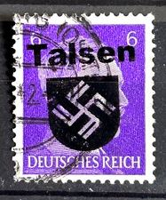1941 German Stamp Mi:DR 785 - Hitler o/print Talsen 6 rpf used /4913
