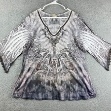 Live and Let Live Tunic Womens 3X Paisley Lac...