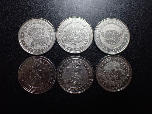 Pokemon Card Meiji Battle Metal Coin x6 Rhydon Hitmonchan etc #6573