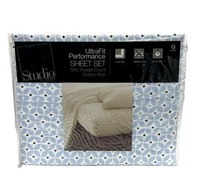 Studio JCP Home UltraFit Performance Queen Sheet Set 550 Thread Count Cotton