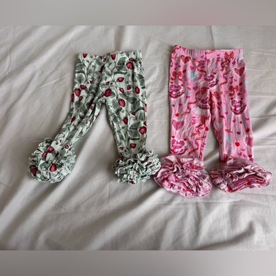 Posh Peanut Cha Cha Pants Set of 2 Girls 6-12 mo Strawberry Love Ruffle
