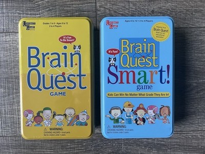 Brain Quest Game (Sealed) & Smart! Game (Opened) Educational Travel Tins