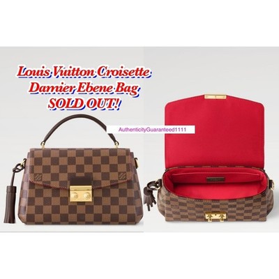 2024 NEW Louis Vuitton Croisette Damier Ebene Shoulder Bag Brown