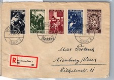 Saarland 267-271 auf Brief Satzbrief Einschreiben #DEA26