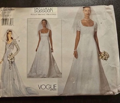 Vogue 2085 Bellville Sasoon Bridal Original Cut to Sz 22