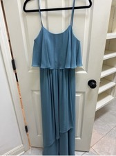 $340 Watters Women'S Gray Tiered Ruffled Sleeveless Gown Evening Dress Size 2