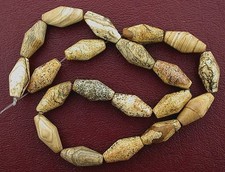 20x10 Double Cone Gemstone Picture Jasper Beads 15 Inch Strand Natural Gem Stone