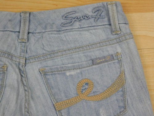 Seven 7 Jeans Distressed Bootcut Light Wash Boot Flare Cotton Stretch Women's 25 - Picture 8 of 12