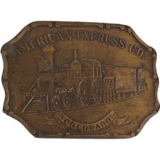Colorado American Express Steam Engine Railroad Rr Train 70s Vintage Belt Buckle