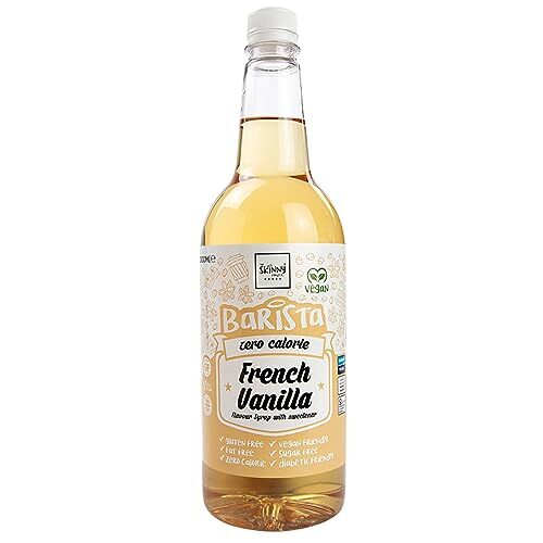 Skinny Food Co French Vanilla Sugar Free Syrup 1L - Zero Calorie Coffee Syrup