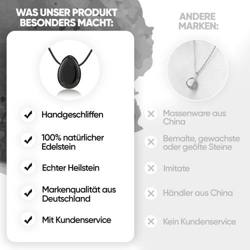 Turmalin Edelstein Anhänger | Kristall Kette mit Tropfen Anhänger - Bild 8 von 10