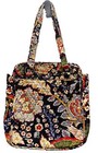 VERA BRADLEY Purse Tote Shoulder Bag Blue Floral Mature Quilted