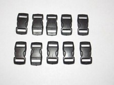 10 - 3/8" Side Release Contoured Plastic Buckles for Paracord Bracelets Black