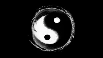PLAQUE MÉTAL Ying yang décoration mural 30 X 20 CM - Photo 1/4