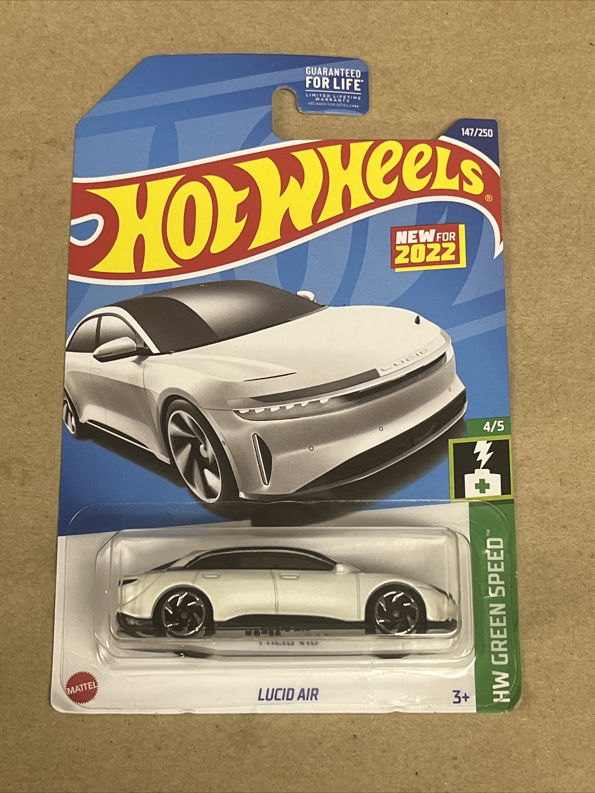 2022 Hot Wheels #147 LUCID AIR HW Green Speed 4/5 White New