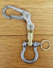 Titanium Carabiner, Snap Spring Hook Clip, EDC Keychain, Key ring SS Bow Shackle