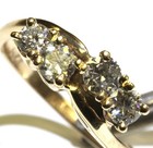 14k yellow gold .66ct SI2-I1 I European diamond cluster ring 3.6g vintage ladies — photo 6