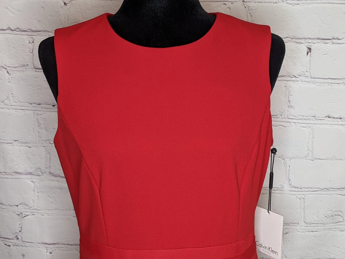 Calvin klein illusion stripe cheap fit & flare dress
