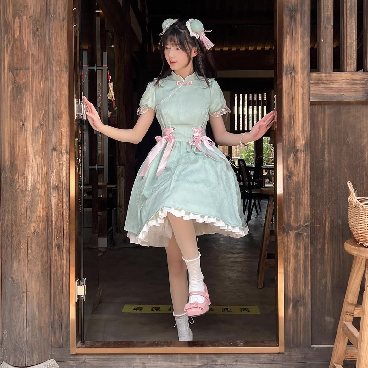 Chinese Style Sweet Kawaii Woman Qipao Dress Short Sleeve | eBay Chinese Style Sweet Kawaii Woman Qipao Dress Short Sleeve | eBay