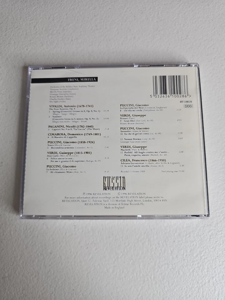 Opera CD Mirella Freni La Scala At The Bolshoi Live Performances 1988 RV10028 Foto 2 de 4