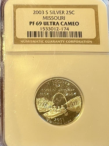 2003 S 25C Silver Missouri State Quarter NGC PR69DCAM (#174)