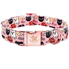 Halloween Dog Collar Autumn Pet Collar Durable Pink Dog Collars Male or Femal...