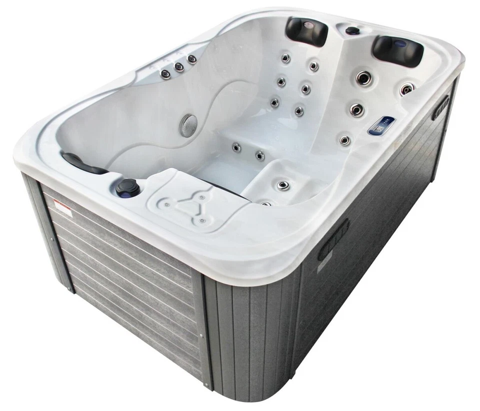 Outdoor Whirlpool mit Heizung LED Ozon Treppe Hot Tub Spa für 3 Personen 195x127