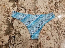 True Vintage Victoria Seamless Satin Thong Leopard Print Small