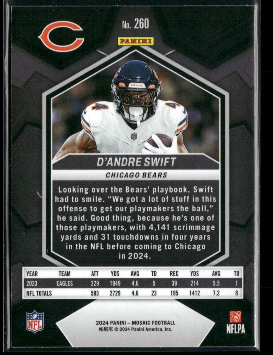 2024 Panini Mosaic D'Andre Swift National Pride Base Bears