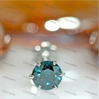 3.0mm Simulated Blue Diamond Nose Lip Labret Pin Screw Stud Ring Sterling Silver