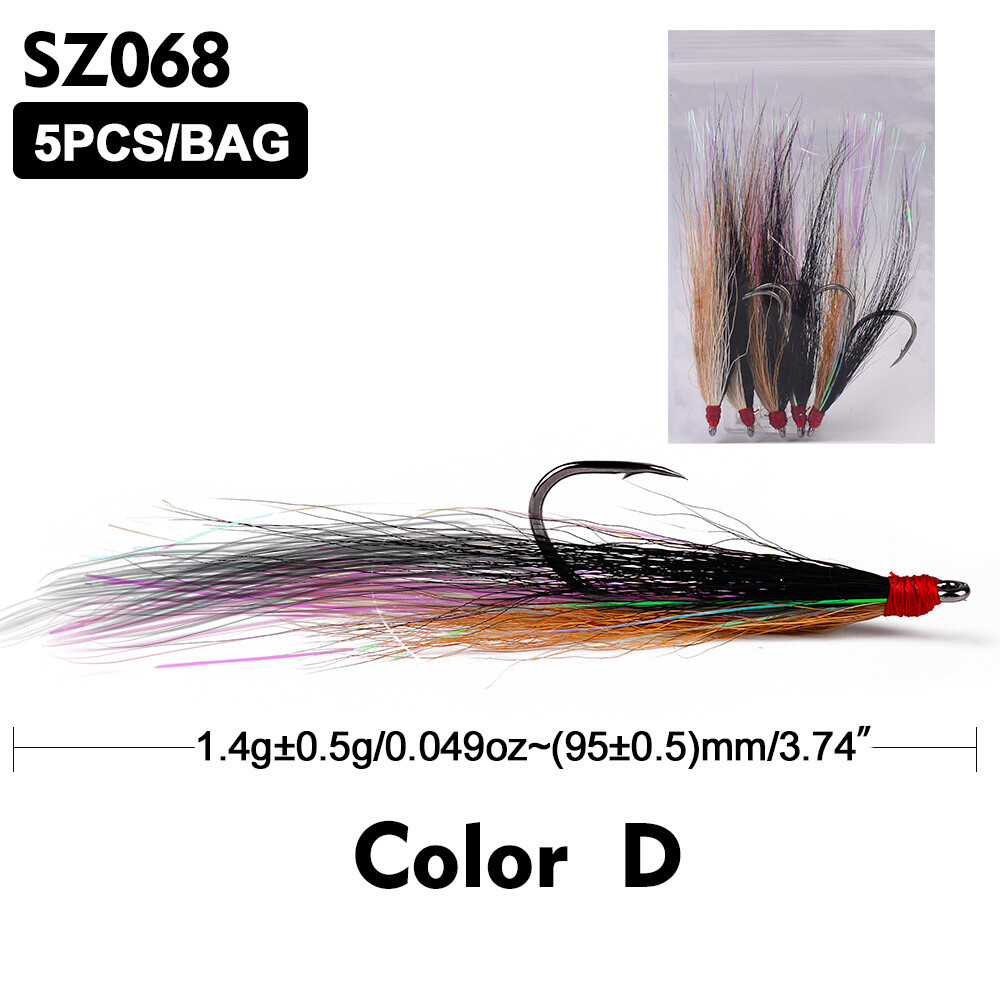 10 Pcs Dressed Bucktail Teaser Flies Fishing Hook Sea Bass Fluke Cod