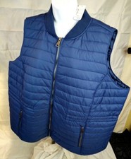 Christopher & Banks Womens Blue Sz 3xl Quilted Zip Up W/ Zip Pockets Vest Nwts