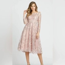 Mac Duggal NWT Rose LS Floral Dress size 4 #67501