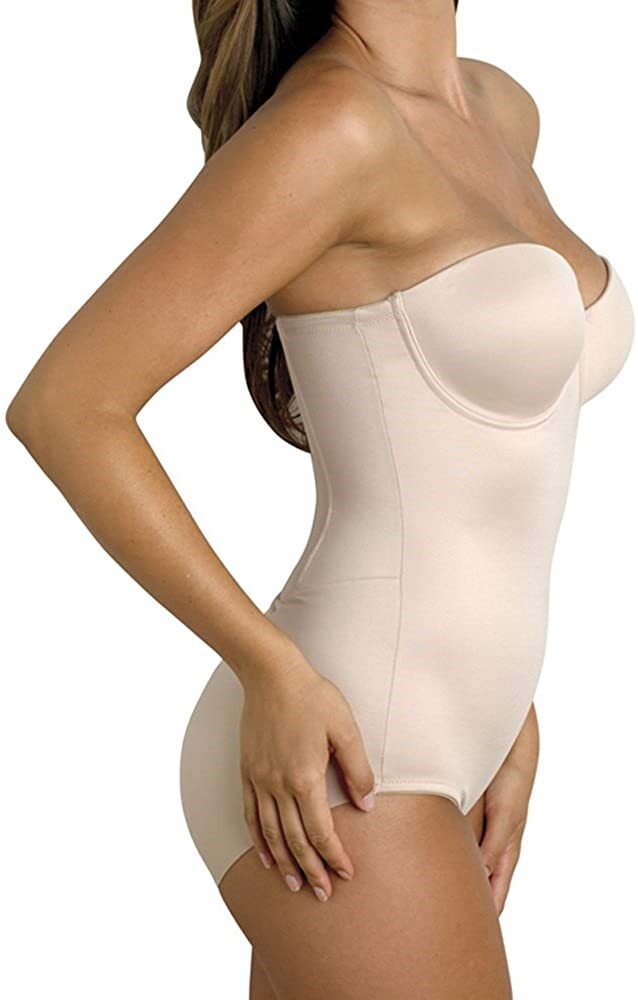 Miraclesuit 185252 Womens Extra Firm Strapless Bodysuit Shapewear Nude