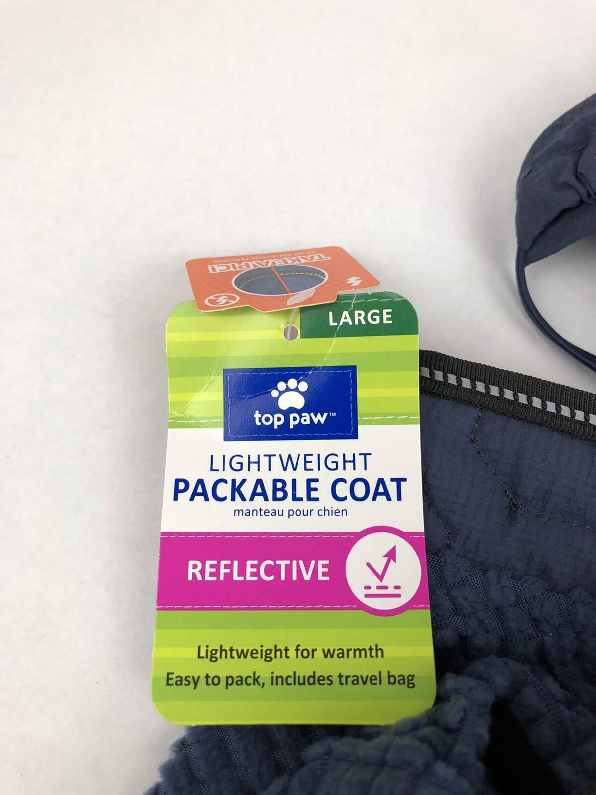 Top Paw Reflective Lightweight Packable Coat Blue Size 2x for sale