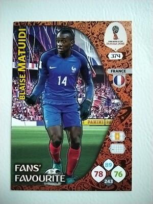 Panini WM Russia 2018 -  Nr. 374 - Blaise Matuidi - Fans Favourite - Frankreich 