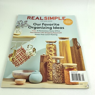 Real Simple Magazine September 2020 Favorite Organizing Ideas Fast Dinners 