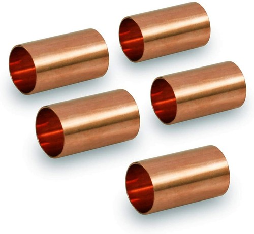 5 Pack of 3/8"in x 3/8"in C x C Copper Coupling Without Tube Stop Pipe Fitting