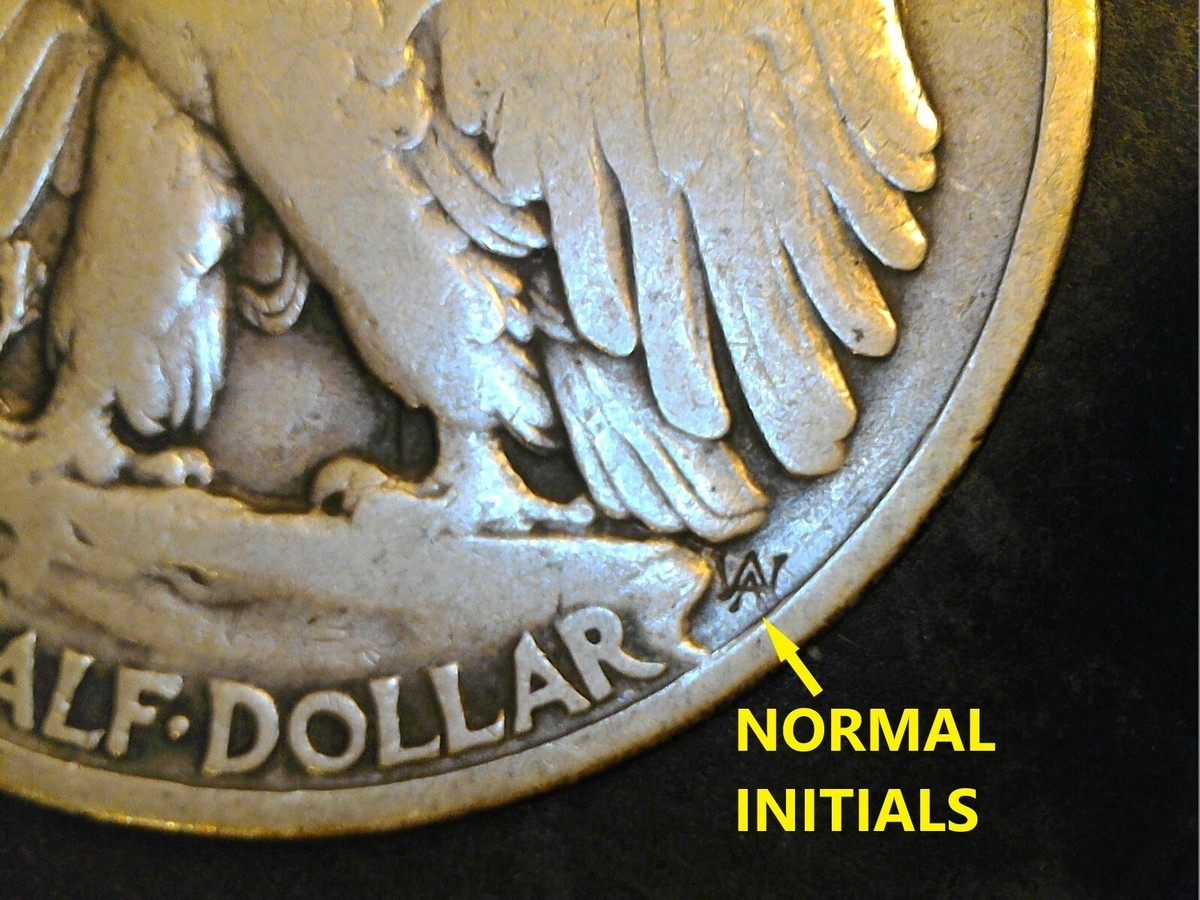 1934 WALKING LIBERTY HALF DOLLAR ***error / variety*** DESIGNERS