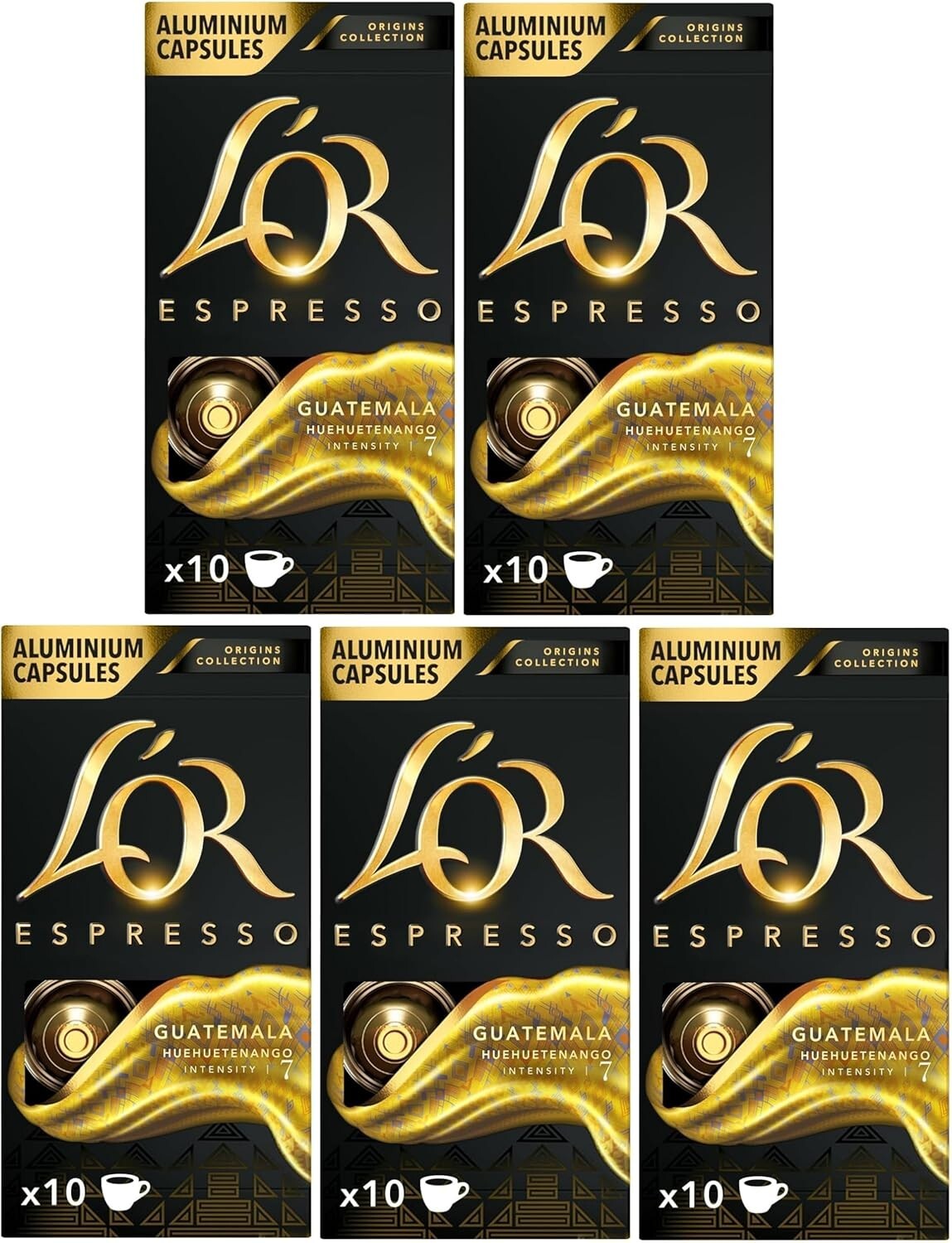 L'OR 50 Nespresso* Compatible Coffee Capsules Guatemala(5 Packs, 50 Coffee Pods)