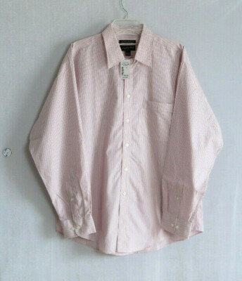 NWT Joseph & Feiss Pink Pinstripe 100% Cotton Dress Shirt Size L MSRP $69.99