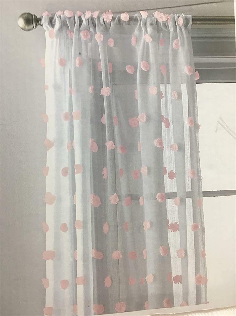 dkny pink pom pom curtains
