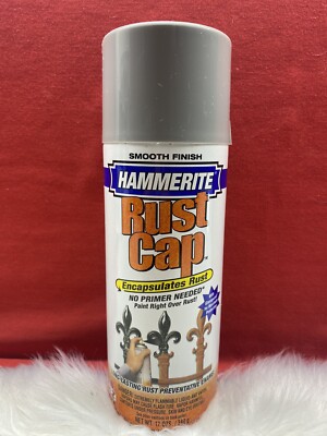 Hammerite Rust Cap ~ Smooth Gray Finish w/Kilz ~ 12 oz. Spray Can
