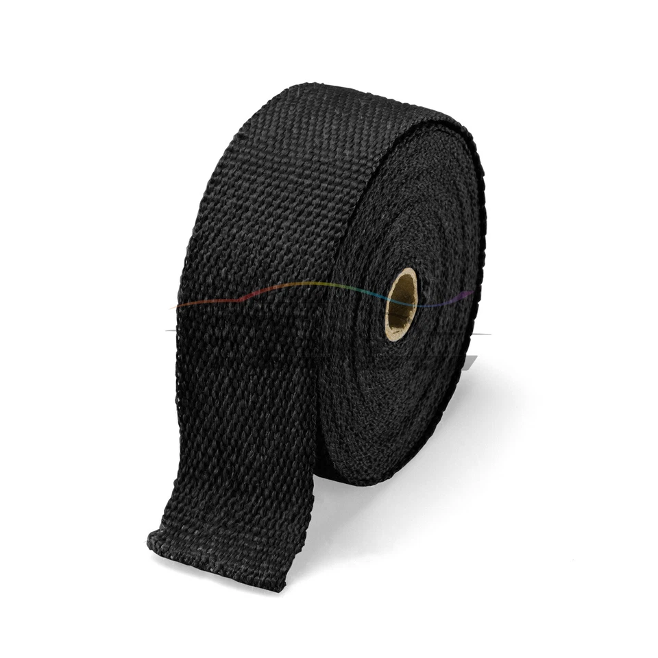 Tubo de escape negro aislamiento térmico envoltura térmica cabezal motocicleta 2"x50' Foto 3 de 4