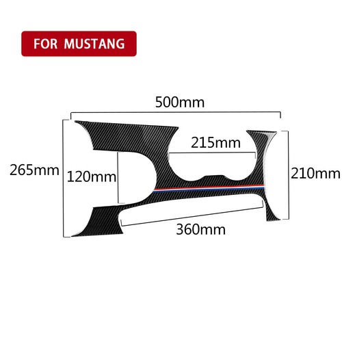 For Ford Mustang 2015-22 Carbon Fiber Central Gear Shift Cup Holder Panel Cover - Picture 7 of 12