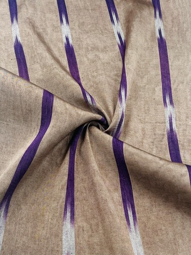 Moire Bronze - Purple Ikat Silk Luxurious Upholstery Ottoman Fabric By 2 Meters. - Picture 10 of 11