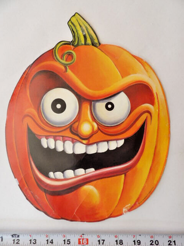 3 VINTAGE 1997 BEISTLE JACK O LANTERNS WALL CUT OUTS Pumpkin Faces Die Cut - Picture 4 of 8