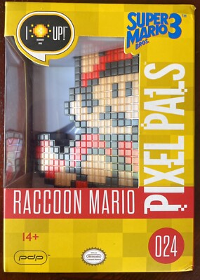 PDP Pixel Pals Raccoon Mario #024 Super Mario Bros 3 Rare Nintendo