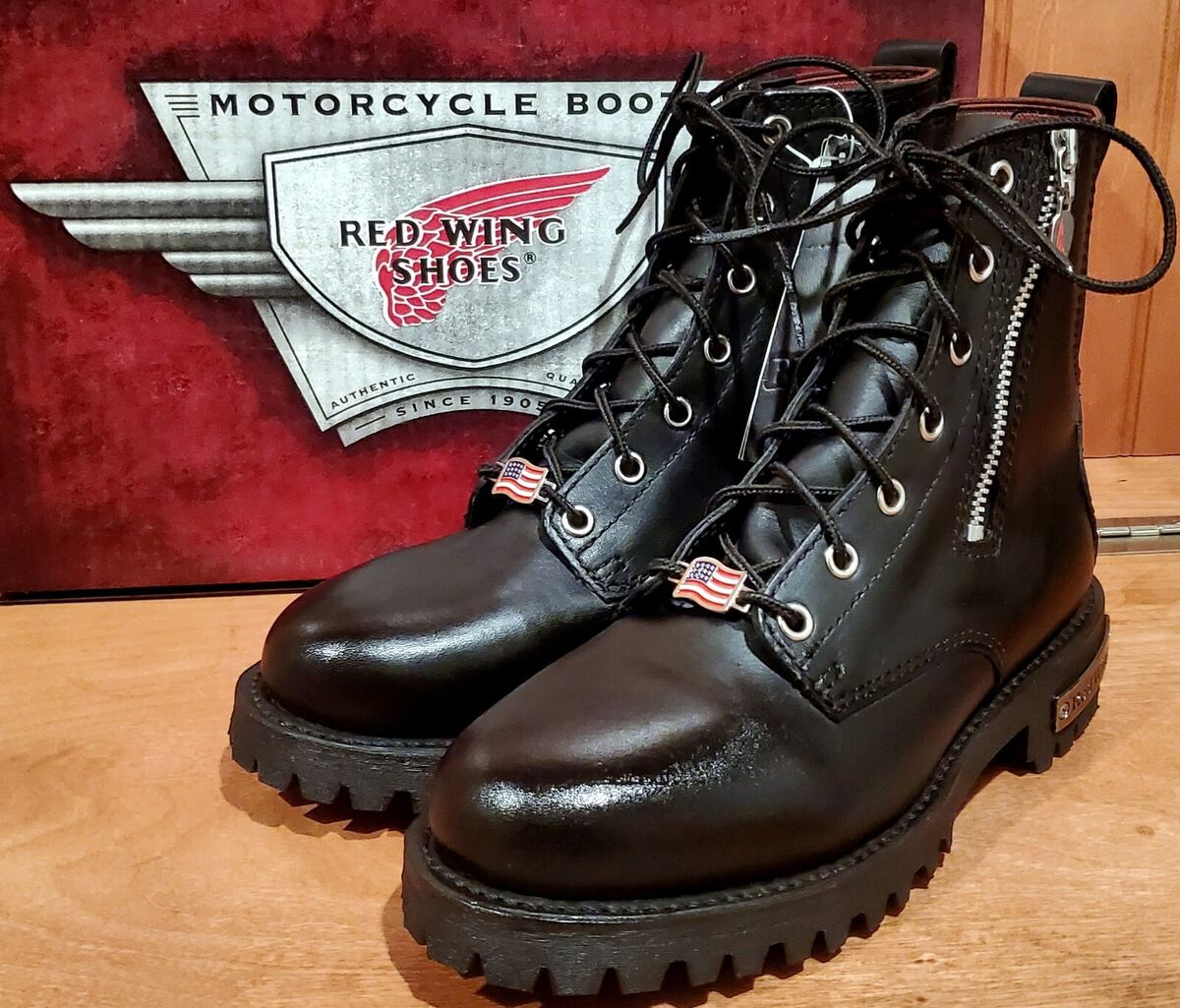 Red Wing 1668 Motorcycle Boots Size 6 Wide (Soft Toe) (USA Red Wing 1668 Motorcycle Boots Size 6 Wide (Soft Toe) (USA